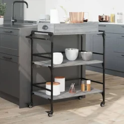 vidaXL Küchenwagen Grau Sonoma 81,5x41x92,5 cm Holzwerkstoff