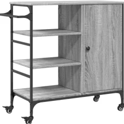 vidaXL Küchenwagen Grau Sonoma 87,5x38,5x84,5 cm Holzwerkstoff
