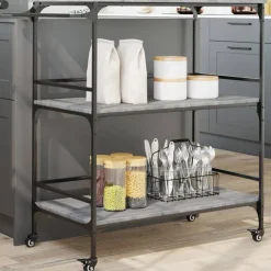 vidaXL Küchenwagen Grau Sonoma 100,5x50x105 cm Holzwerkstoff