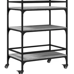 vidaXL Küchenwagen Grau Sonoma 65x40x86,5 cm Holzwerkstoff
