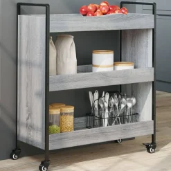 vidaXL Küchenwagen Grau Sonoma 70x30x82 cm Holzwerkstoff