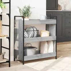 vidaXL Küchenwagen Grau Sonoma 70x30x82 cm Holzwerkstoff
