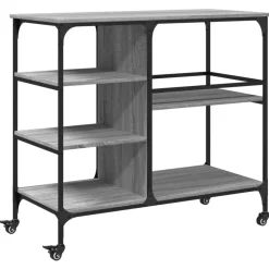 vidaXL Küchenwagen Grau Sonoma 100x45x89,5 cm Holzwerkstoff