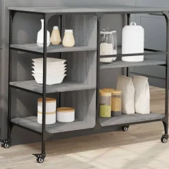 vidaXL Küchenwagen Grau Sonoma 100x45x89,5 cm Holzwerkstoff