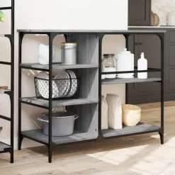 vidaXL Küchenwagen Grau Sonoma 100x45x89,5 cm Holzwerkstoff
