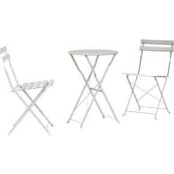 vidaXL Klapp Bistro Set 3 pcs Beige Stahl