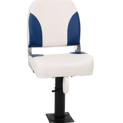 vidaXL Klappbarer Bootssitz 1 Set Blau und Weiß 41x36x48 cm