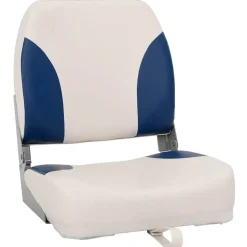 vidaXL Klappbarer Bootssitz 1 Set mit Polster in Blau-Weiß