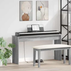 vidaXL Klavierständer Graues Sonoma 120 x 32 x 64 cm Holzwerkstoff