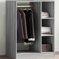 vidaXL Kleiderschrank Grau Sonoma 77x48x102 cm Holzwerkstoff