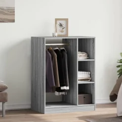 vidaXL Kleiderschrank Grau Sonoma 77x48x102 cm Holzwerkstoff