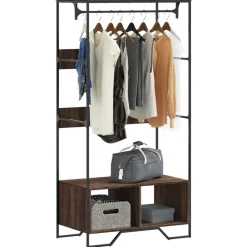 vidaXL Kleiderständer Braun Eichen-Optik 90x50x180 cm Holzwerkstoff