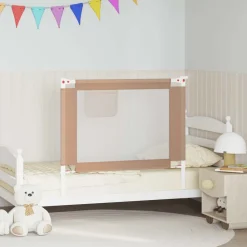 vidaXL Kleinkind-Bettschutzgitter Taupe 100x25 cm Stoff
