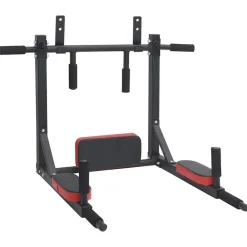 VidaXL Klimmzug- und Dip-Station Schwarz und Rot 89 x 59 x 70 cm