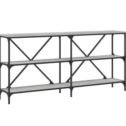 vidaXL Konsolentisch Grau Sonoma 160x30x75 cm Holzwerkstoff und Eisen