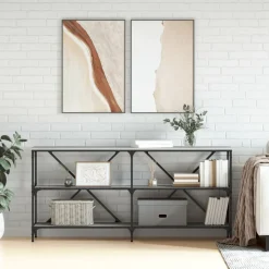 vidaXL Konsolentisch Grau Sonoma 160x30x75 cm Holzwerkstoff und Eisen
