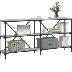 vidaXL Konsolentisch Grau Sonoma 160x30x75 cm Holzwerkstoff und Eisen
