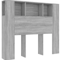 vidaXL Kopfteil mit Ablagen Grau Sonoma 120x18,5x102,5 cm
