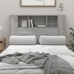 vidaXL Kopfteil mit Ablagen Grau Sonoma 120x18,5x102,5 cm