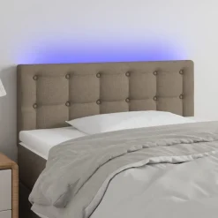 vidaXL LED Kopfteil Taupe 80x5x78/88 cm Stoff