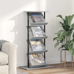 vidaXL Magazinregal Graues Sonoma 68 x 40 x 123.5 cm Holzwerkstoff