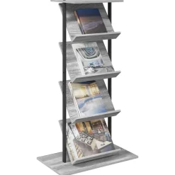 vidaXL Magazinregal Graues Sonoma 68 x 40 x 123.5 cm Holzwerkstoff