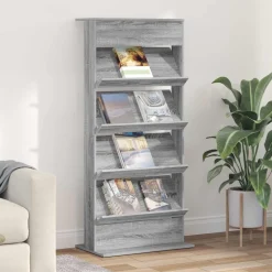 vidaXL Magazinregal Graues Sonoma 70 x 41 x 156 cm Holzwerkstoff