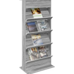 vidaXL Magazinregal Graues Sonoma 70 x 41 x 156 cm Holzwerkstoff