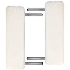 vidaXL Massageliege Klappbar 2-Zonen mit Aluminiumgestell Cremeweiß
