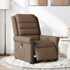 vidaXL Massagesessel Elektrisch Braun Stoff