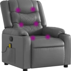 vidaXL Massagesessel Relaxsessel Grau Kunstleder