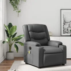 vidaXL Massagesessel Relaxsessel Grau Kunstleder