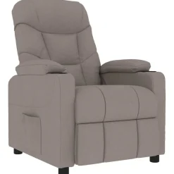 vidaXL Massagesessel Taupe Stoff
