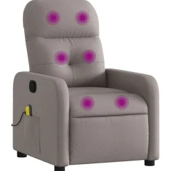 vidaXL Massagesessel Taupe Stoff