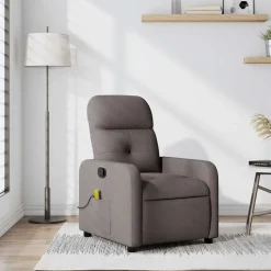 vidaXL Massagesessel Taupe Stoff