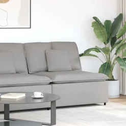 vidaXL Modulares Sofa Eckmodul mit Kissen Wolkengrau 100 cm