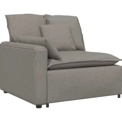 vidaXL Modulares Sofa Endmodul mit Armlehne Kissen Taupe 100 cm