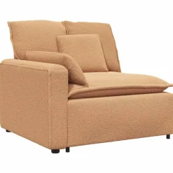 vidaXL Modulares Sofa Endmodul mit Armlehne Kissen Beige 100 cm