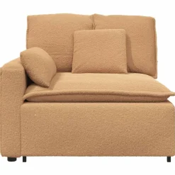 vidaXL Modulares Sofa Endmodul mit Armlehne Kissen Beige 100 cm