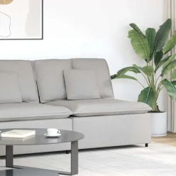 vidaXL Modulares Sofa Mittelmodul mit Kissen Wolkengrau 100 cm