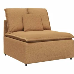 vidaXL Modulares Sofa Mittelmodul mit Kissen Beige 100 cm