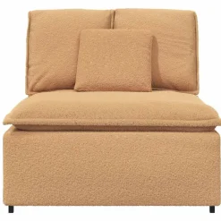 vidaXL Modulares Sofa Mittelmodul mit Kissen Beige 100 cm