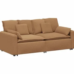 vidaXL Modulares Sofa mit Kissen Beige