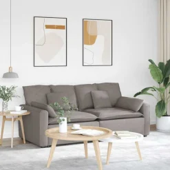 vidaXL Modulares Sofa mit Kissen Taupe