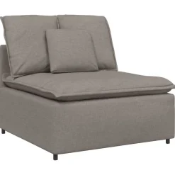 vidaXL Modulares Sofa Mittelmodul mit Kissen Taupe 100 cm