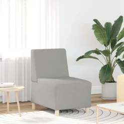 vidaXL Modulares Sofa ohne Armlehnen Himmelgrau 55 cm Stoff