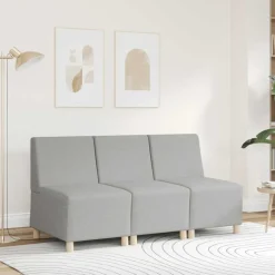 vidaXL Modulares Sofa ohne Armlehnen Himmelgrau 55 cm Stoff