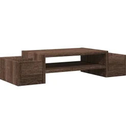 vidaXL Monitorständer mit Stauraum Eichen-Optik 70x27x15 Holzwerkstoff