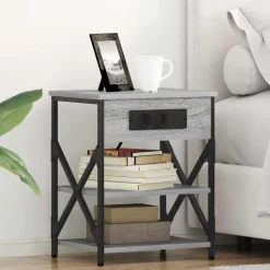 vidaXL Nachttisch Graues Sonoma 41 x 31 x 51 cm Holzwerkstoff