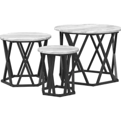 vidaXL Nesting Beistelltisch 3 pcs Graues Sonoma